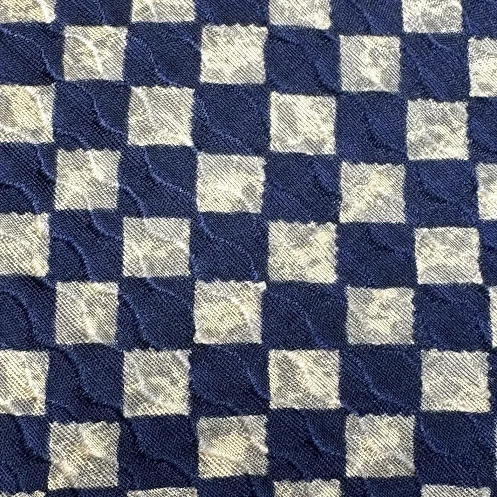 Vintage Structure Silk Tie Navy Gold Geometric USA‎ Made Classic